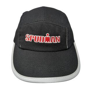 Spudman Strapback Hat Black One Size Adjustable Embroidered Magic Headwear